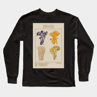 vintage illustration edible fungi Long Sleeve T-Shirt